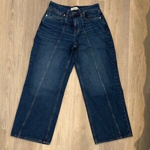 Madewell Dark Indigo Wide-Leg Jeans with Center Panel Seams